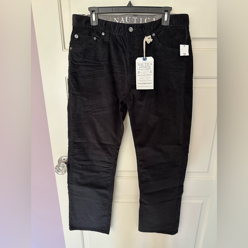 Nautica Men’s Stretch Corduroy Black Pants NWT